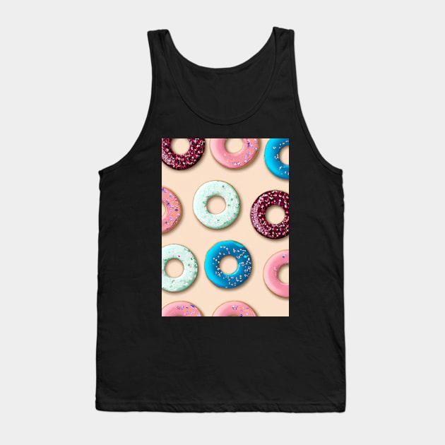 Donuts Pattern Tank Top by maxcode